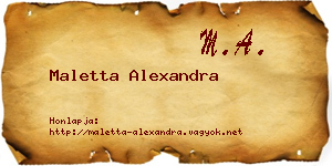 Maletta Alexandra névjegykártya